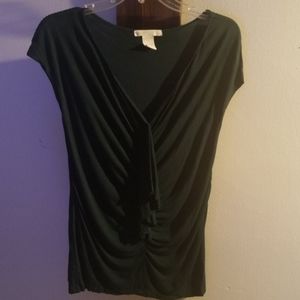 Forest green draped top